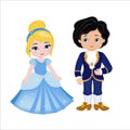 Illustration of very cute Prince and Princess. Royalty Free Stock Photo