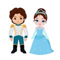 Illustration of very cute Prince and Princess Royalty Free Stock Photo