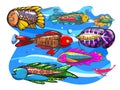 Illustration of Vibrant Cartoon Fish