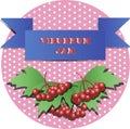 Illustration of viburnum jam stickers