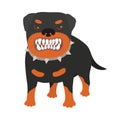 Illustration of a really vicious and evil looking dog.