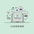 Illustration of Video Blogging or Vlogging