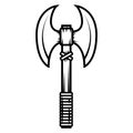 Illustration of viking axe isolated on white background. Design element for logo, label, sign, emblem, poster. Royalty Free Stock Photo
