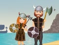 Illustration of viking couple