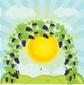 illustration of a vineyard Royalty Free Stock Photo