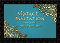 vintage background, elegant antiques, Victorian gold, floral ornament, baroque frame, beautiful invitation Royalty Free Stock Photo