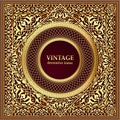 vintage background, elegant antiques, Victorian gold, floral ornament, baroque frame, beautiful invitation Royalty Free Stock Photo