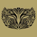 vintage elegant swirls pattern with owl carnival mask