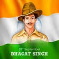 Vintage India background with Nation Hero and Freedom Fighter Bhagat Singh Pride of India
