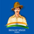 Vintage India background with Nation Hero and Freedom Fighter Bhagat Singh Pride of India