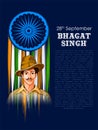 Vintage India background with Nation Hero and Freedom Fighter Bhagat Singh Pride of India