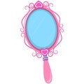 Illustration of Vintage Pink Hand Mirror