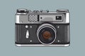 Illustration of a vintage rangefinder camera