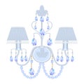 vintage sconces with crystal pendants on a white background Royalty Free Stock Photo