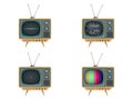 illustration of vintage tv set, television.