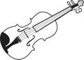 Illustration of a violin. Black and white