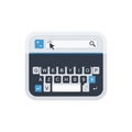Illustration of a virtual keyboard and search bar interface. The keyboard features a Royalty Free Stock Photo