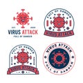 Illustration of virus attacking. Very dangerous.