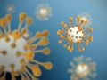 Illustration of virus on blue background