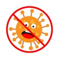 Illustration of virus is not permitted sign