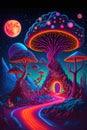 Illustration of visions during a psychedelic trip - Generative AI