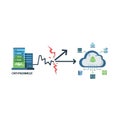 On Premise Server to Cloud Migration and Data Transfer Process Iconography Royalty Free Stock Photo