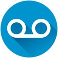 Voice mail circle blue icon