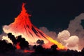 Volcano Eruption, lava flow, explosion Royalty Free Stock Photo