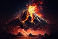 Illustration of Volcano Explosion