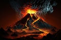 Illustration of Volcano Explosion