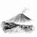 Volcano Trail: A Solitary Journey In Black And White