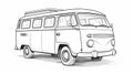 Classic Camper Vw Bus Coloring Pages