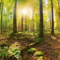 Wald panorama, creative digital illustration, nature, landscapes