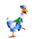 Illustration walking goose