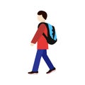 Illustration Walking to School Icon For Personal And Commercial Use.