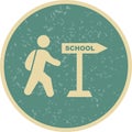 Illustration Walking to School Icon For Personal And Commercial Use.