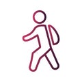 Illustration Walking to School Icon For Personal And Commercial Use.