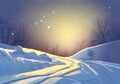 Illustration of Warm Atmosphere with Snow-Covered Trees: Cozy Winter Wonderland Royalty Free Stock Photo