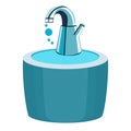 Illustration of a wash basin with a drop coming out of the faucet