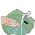 Illustration wash your hands thoroughly