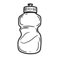 Illustration of a water bottle with a squeezable design. It features a contoured, Royalty Free Stock Photo