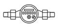 Illustration of water meter. Industrial image of plumbing object.