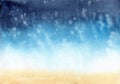 Illustration Watercolor Abstract Background Sea Ocean Beach Sand. Smooth Gradient Transition