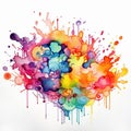 Illustration of watercolor colorful splashes on white background Royalty Free Stock Photo