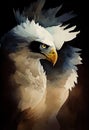 illustration of watercolor eagle, abstract color background. Digital art. Royalty Free Stock Photo