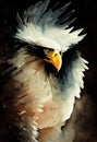 Illustration of watercolor eagle, abstract color background. Digital art Royalty Free Stock Photo