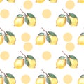 Illustration of watercolor lemon pattern