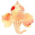 Illustration of Watercolor Lord Ganpati or Ganesh Chaturthi isolated on white background Royalty Free Stock Photo