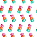 Illustration watercolor pattern macaroons