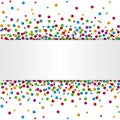 Watercolor rainbow colored confetti border with space for text Royalty Free Stock Photo